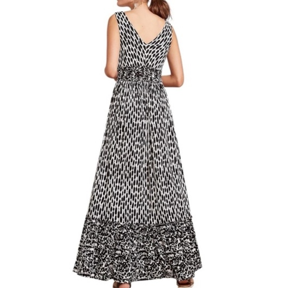 NWT Anthropologie Dress Plenty By Tracy Reece Maxi Black Print Marcia Stretch - Picture 3 of 16
